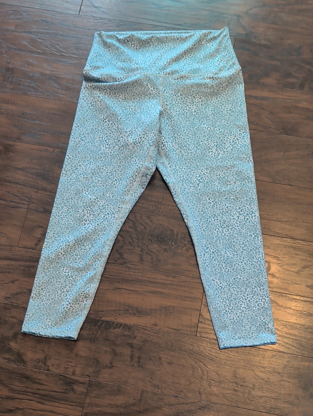Evolution and Creation Light Blue Leopard Print Leggings